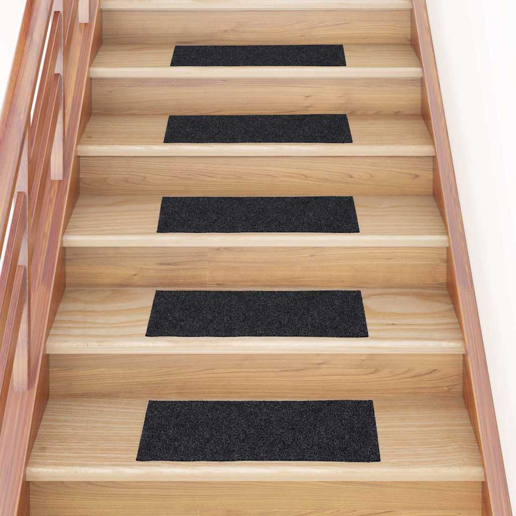 Vetonek Alfombrillas escaleras autoadhesivas 30uds gris 60x25 cm