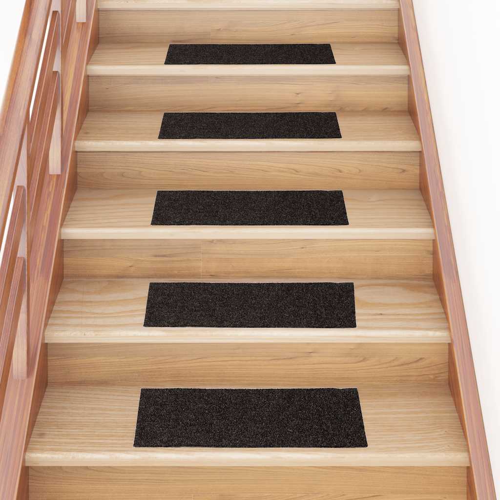 Vetonek Alfombrillas escaleras autoadhesivas 30uds marrón 60x25 cm