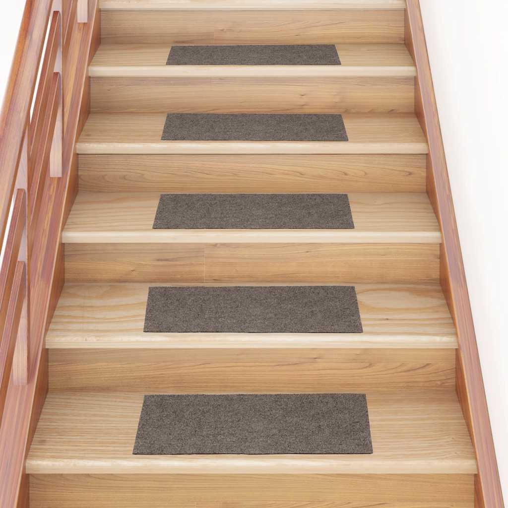 Vetonek Alfombrillas escaleras autoadhesivas 30uds crema 60x25 cm