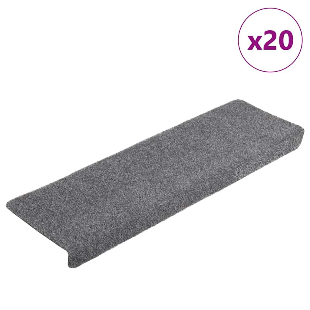 Vetonek Alfombrilla autoadhesiva escalera 20 uds gris claro 65x21x4 cm