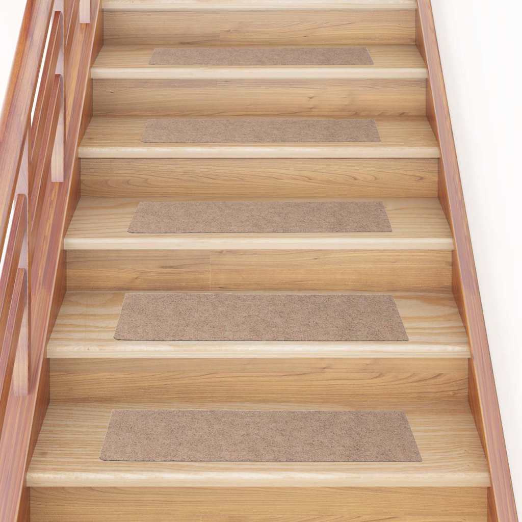 Vetonek Alfombrillas escaleras autoadhesivas 30uds marrón claro 76x20cm