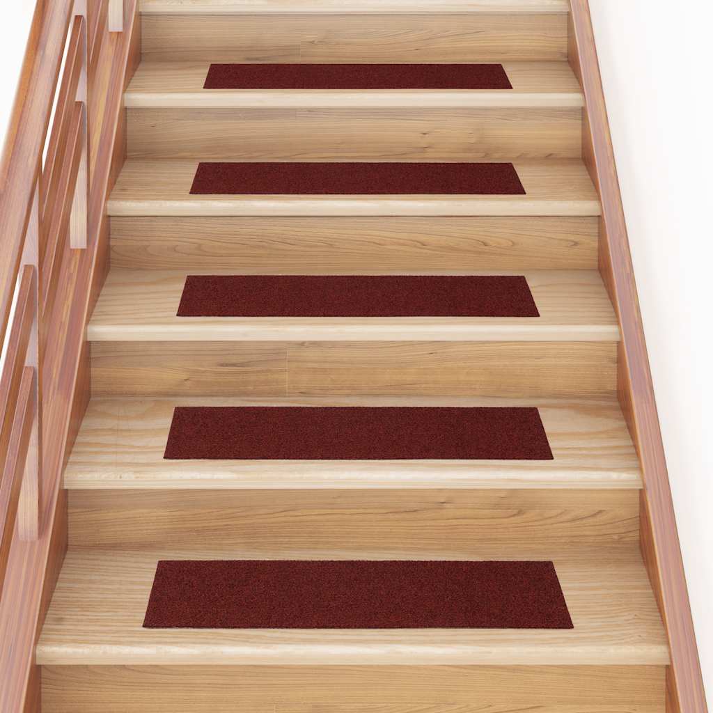 Vetonek Alfombrillas escaleras autoadhesivas 30uds rojas 76x20 cm