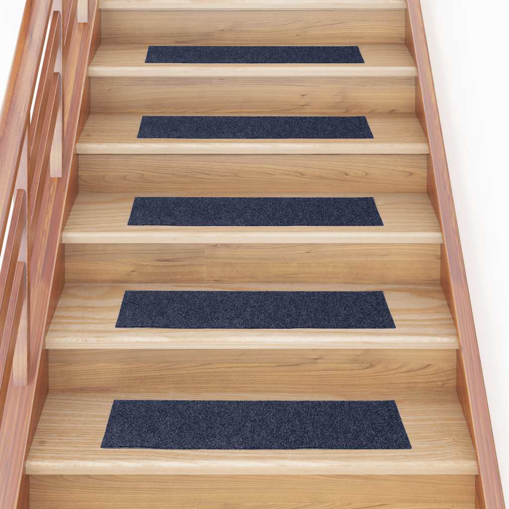 Vetonek Alfombrillas escaleras autoadhesivas 30uds gris azul 76x20 cm