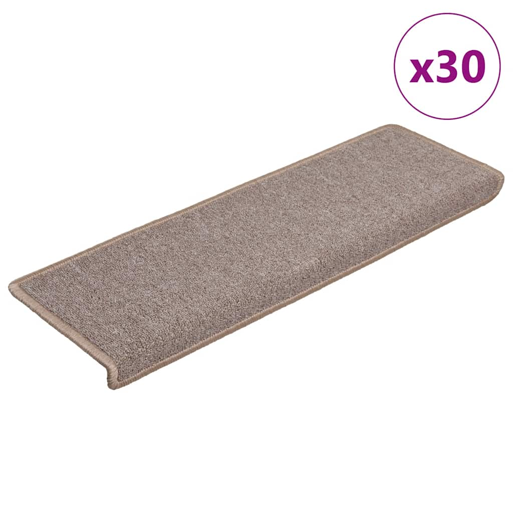 Vetonek Alfombrilla escalera 30 uds 65x21x4 cm marrón claro