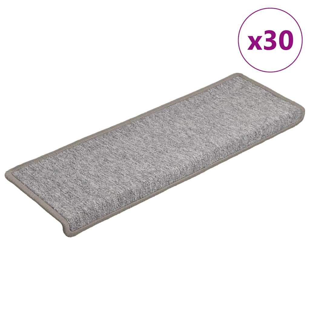 Vetonek Alfombrilla escalera 30 uds 65x21x4 cm gris claro