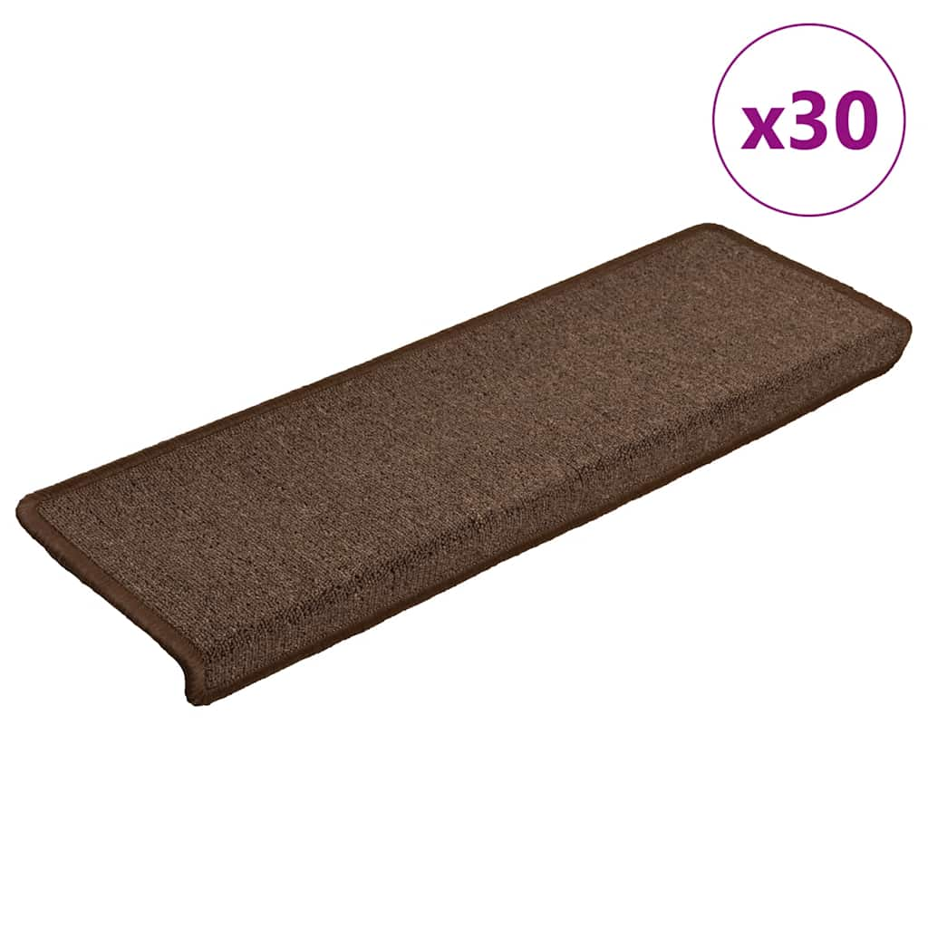 Vetonek Alfombrilla escalera 30 uds 65x21x4 cm marrón