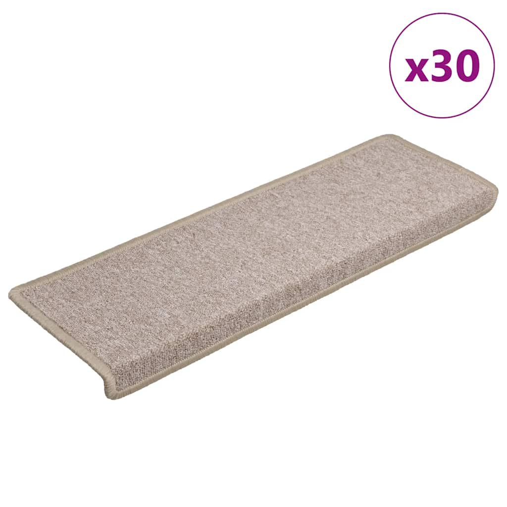 Vetonek Alfombrilla escalera 30 uds 65x21x4 cm taupe