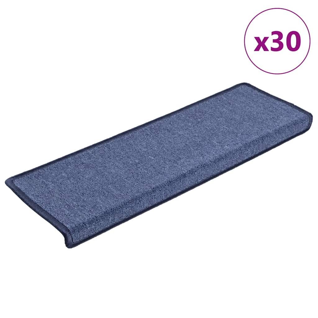 Vetonek Alfombrilla escalera 30 uds 65x25 cm azul