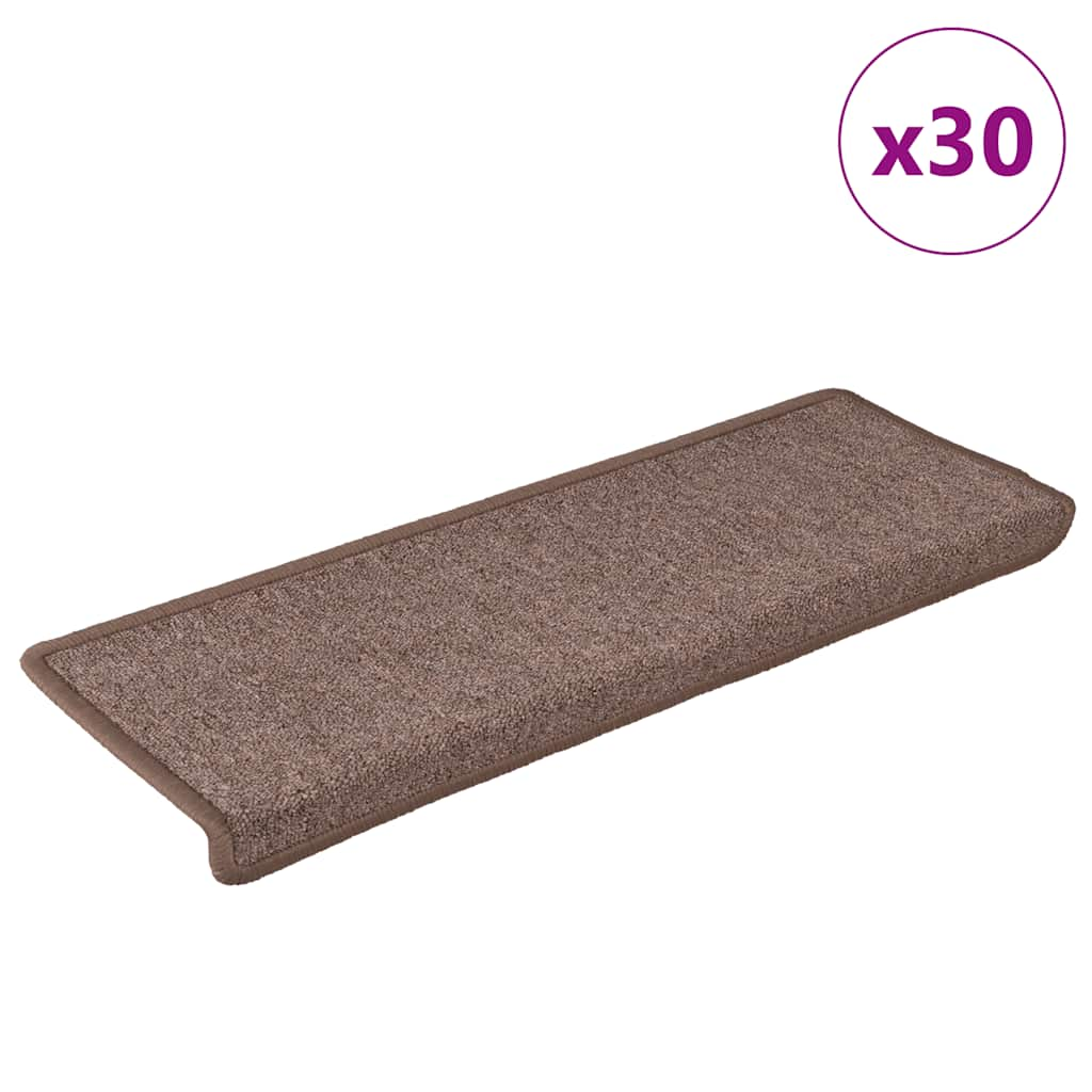 Vetonek Alfombrilla escalera 30 uds 65x21x4 cm marrón