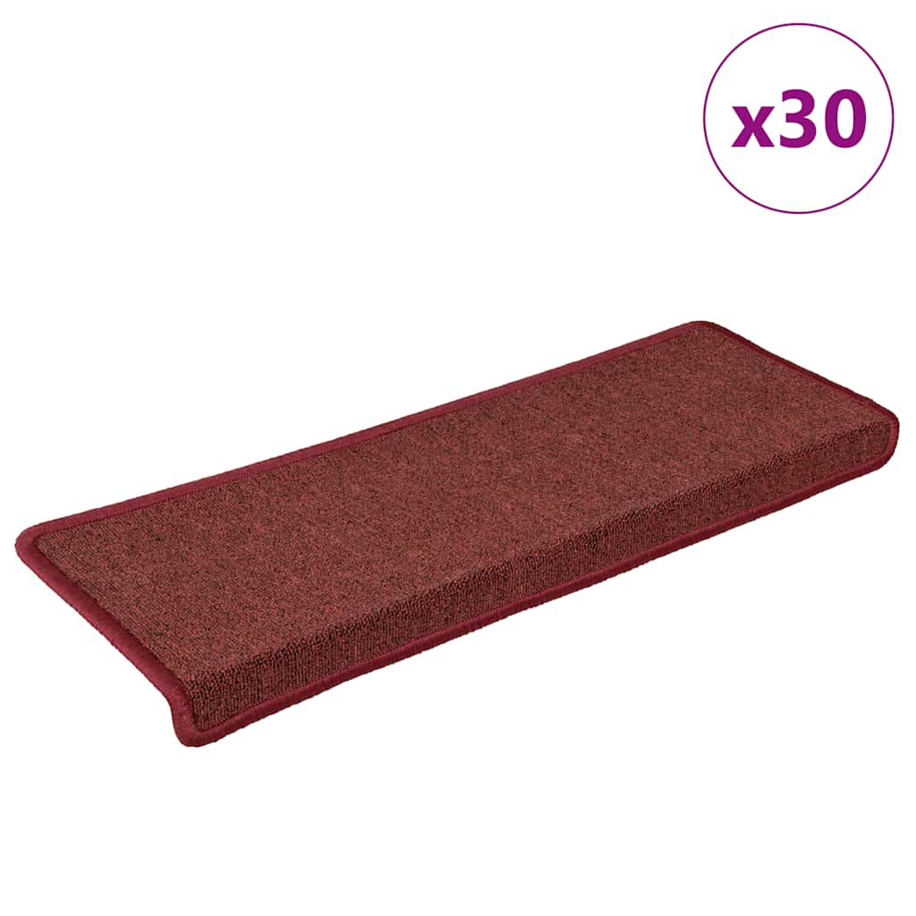 Vetonek Alfombrilla escalera 30 uds 65x21x4 cm Rojo mate