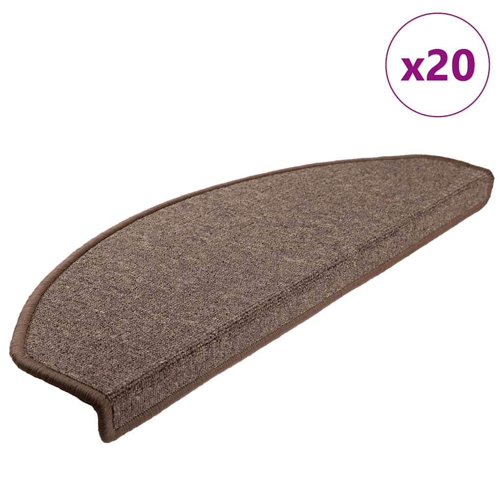 Vetonek Alfombrilla escalera 20 uds marrón café 65x24x4 cm