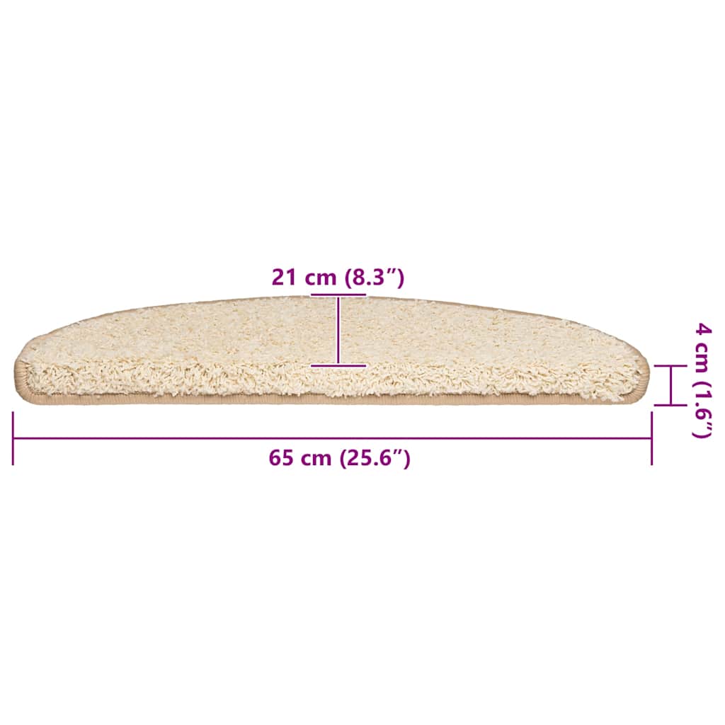 Tapis d'escalier 30 pcs couleur crème 65x21x4 cm V9350 Vetonek