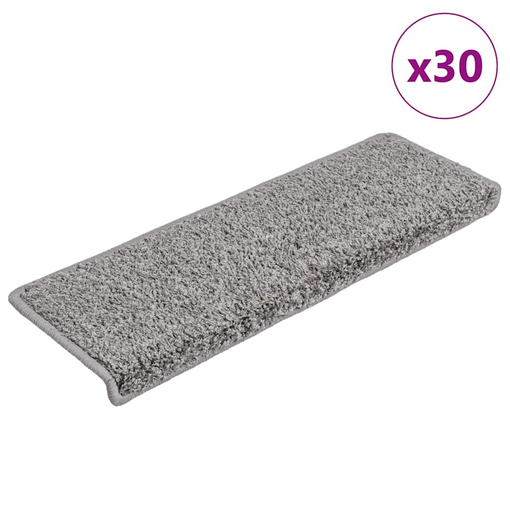 Vetonek Alfombrilla escalera 30 uds 65x21x4 cm gris