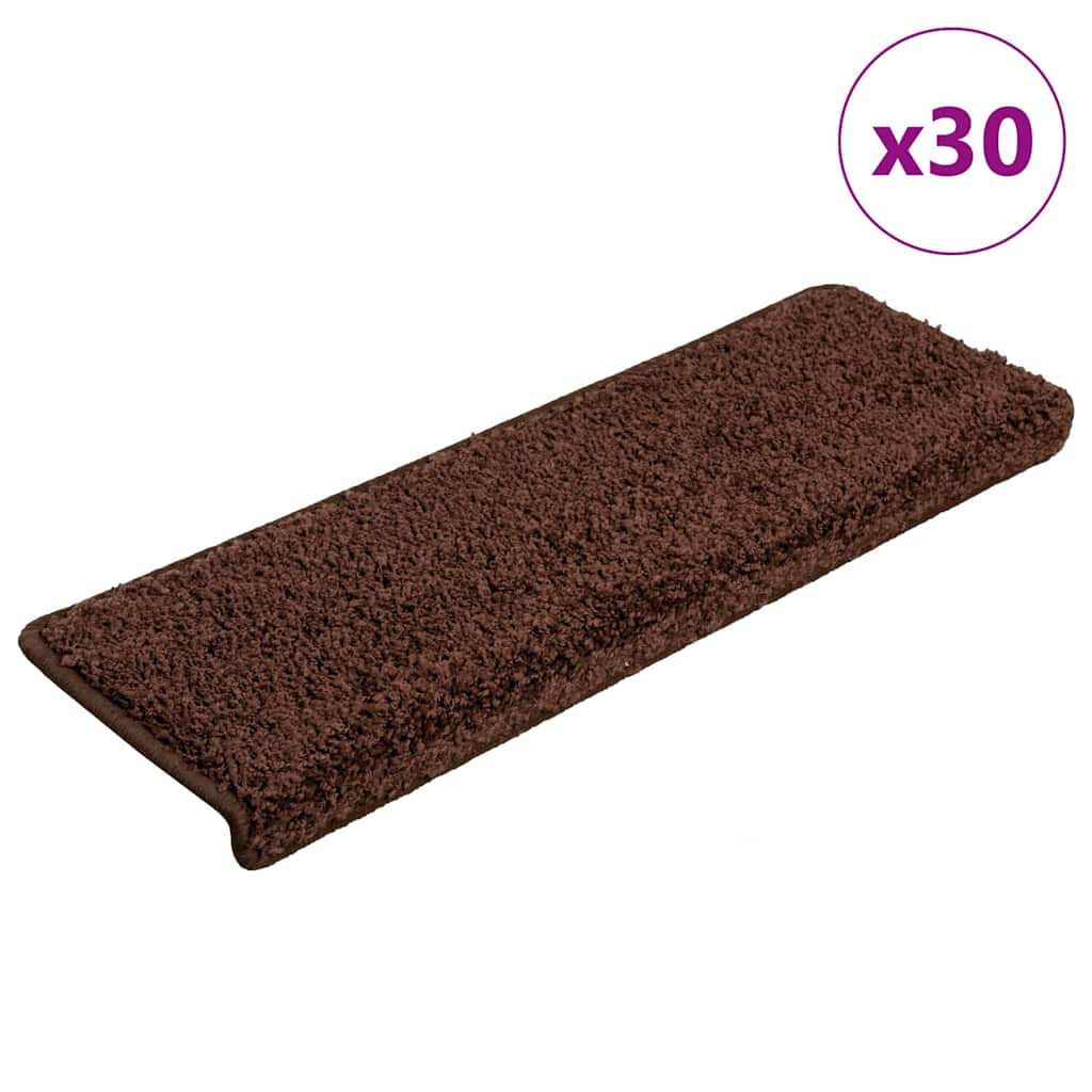 Vetonek Alfombrilla escalera 30 uds 65x21x4 cm marrón