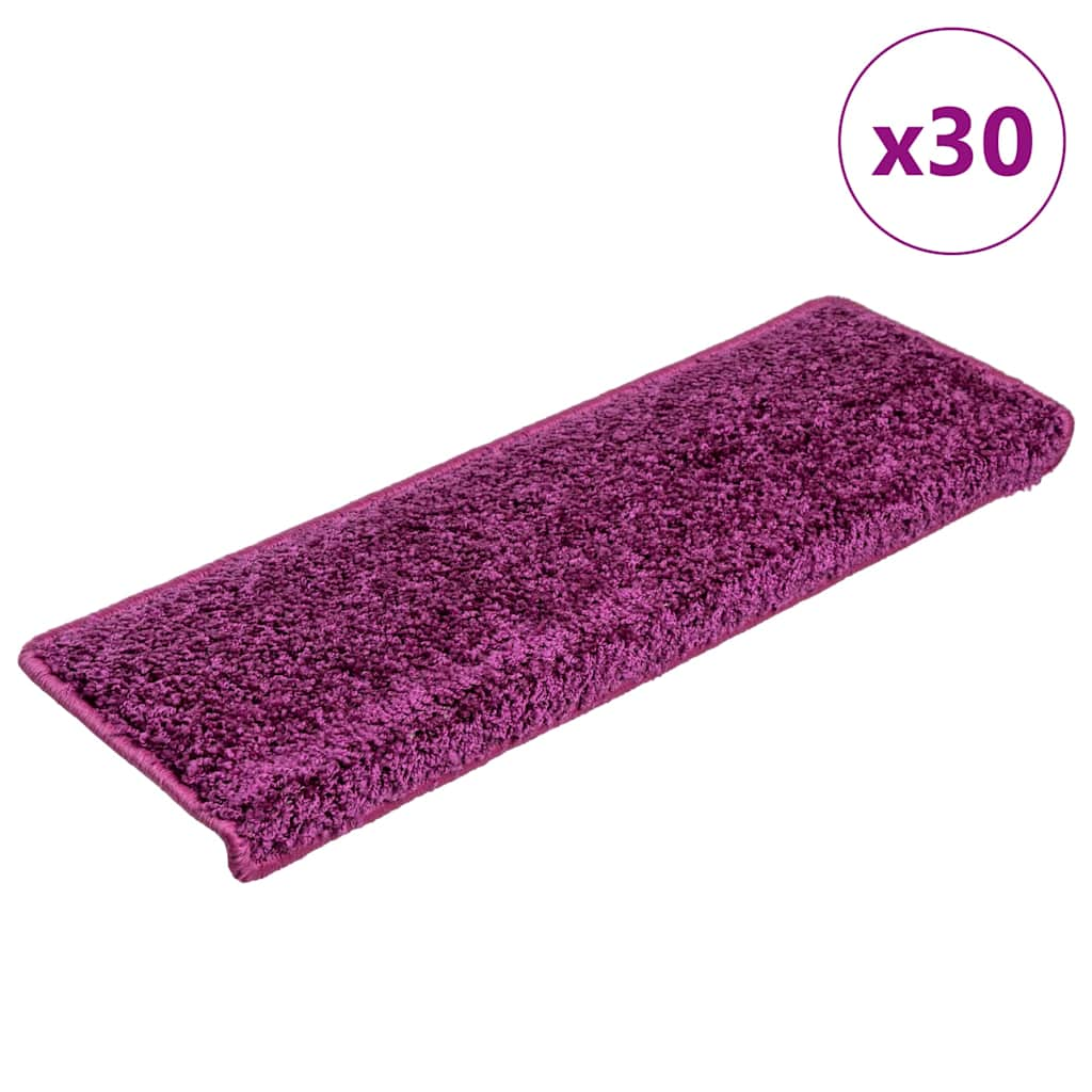 Vetonek Alfombrilla escalera 30 uds 65x21x4 cm violeta