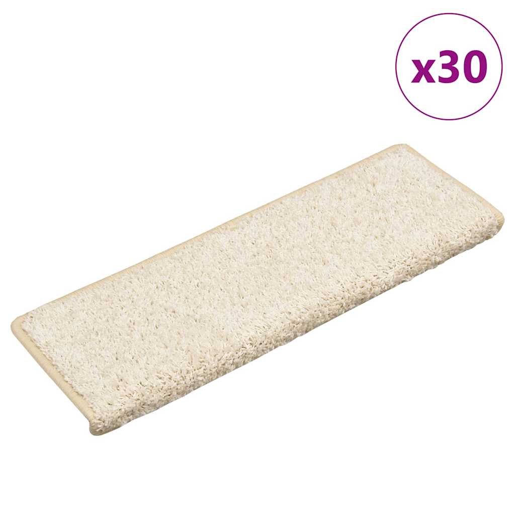 Vetonek Alfombrilla escalera 30 uds 65x21x4 cm blanco