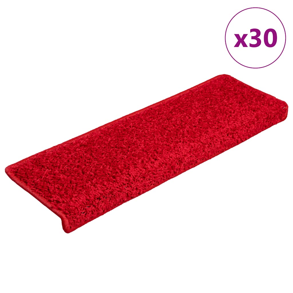 Vetonek Alfombrilla escalera 30 uds 65x21x4 cm rojo