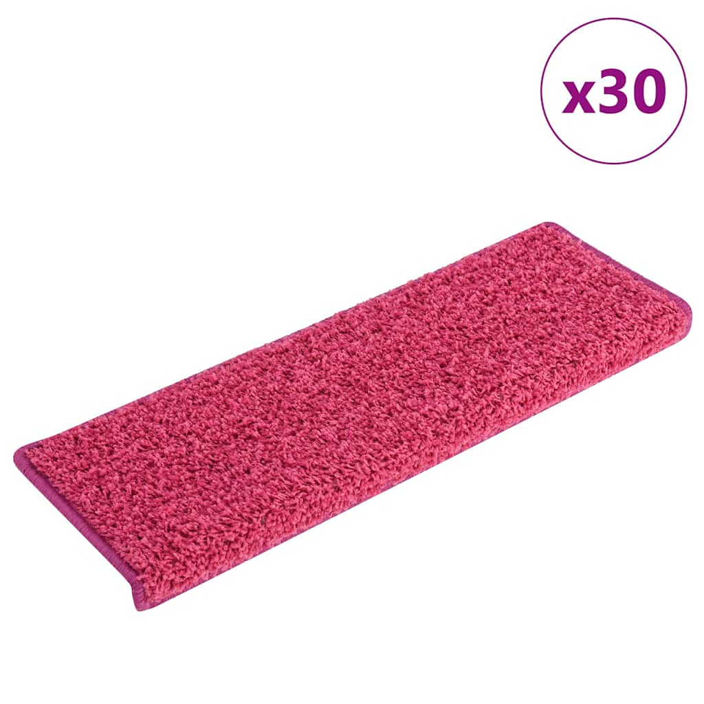 Vetonek Alfombrilla escalera 30 uds 65x21x4 cm Rosa