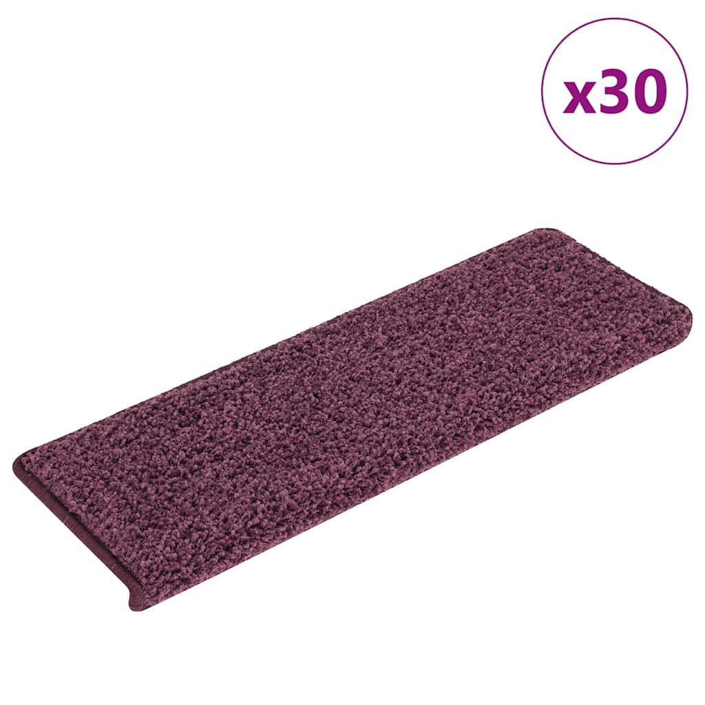 Vetonek Alfombrilla escalera 30 uds 65x21x4 cm morado oscuro