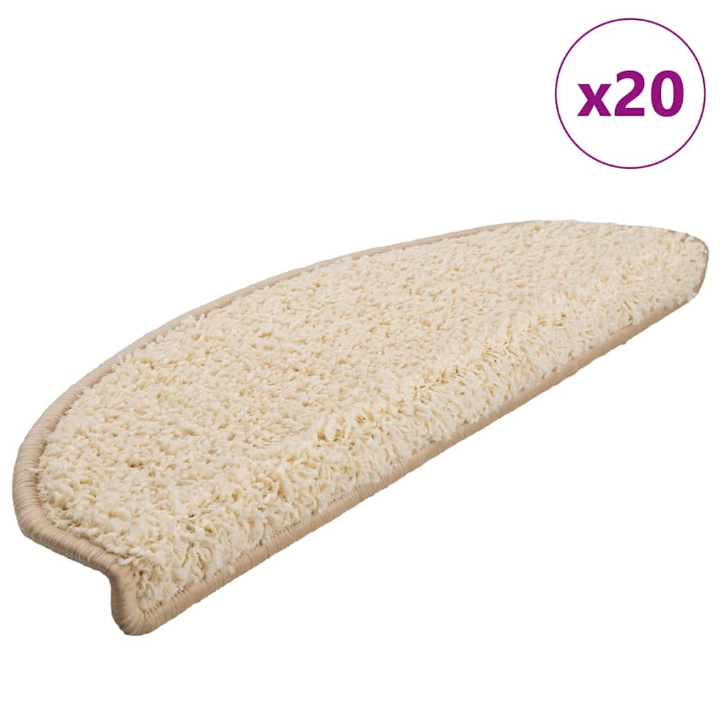 Vetonek Alfombrilla escalera 20 uds crema 65x21x4 cm