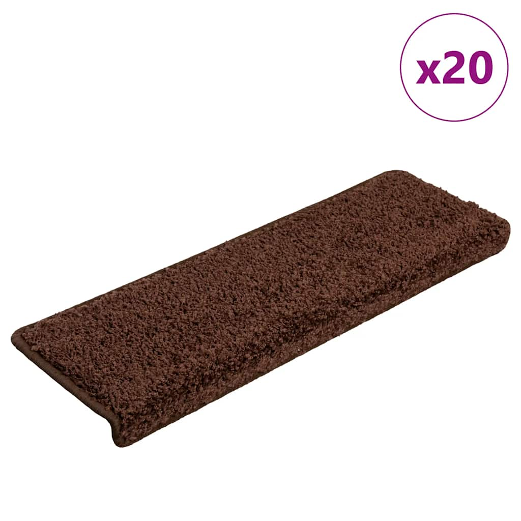 Vetonek Alfombrilla escalera 20 uds 65x21x4 cm marrón