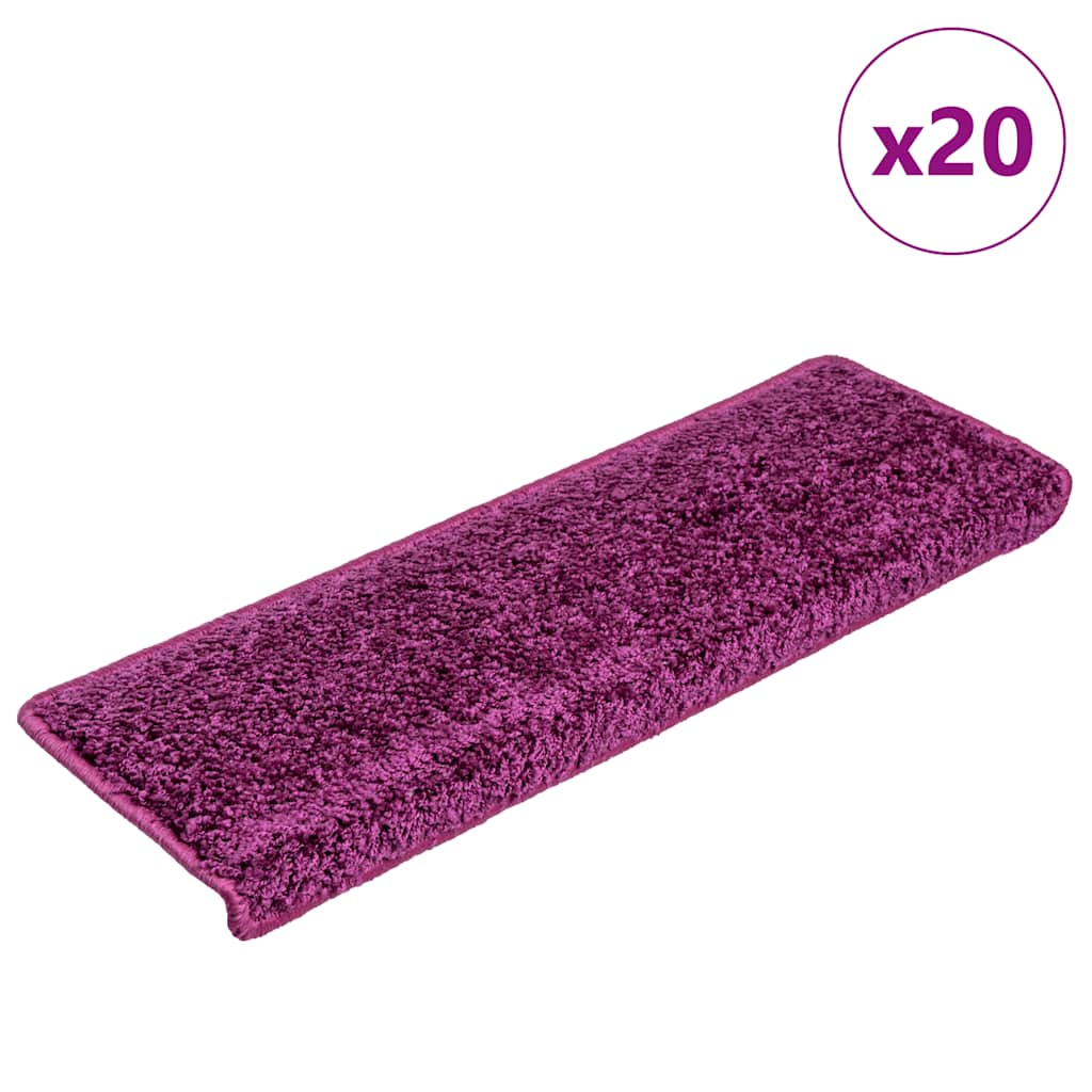 Vetonek Alfombrilla escalera 20 uds 65x21x4 cm violeta