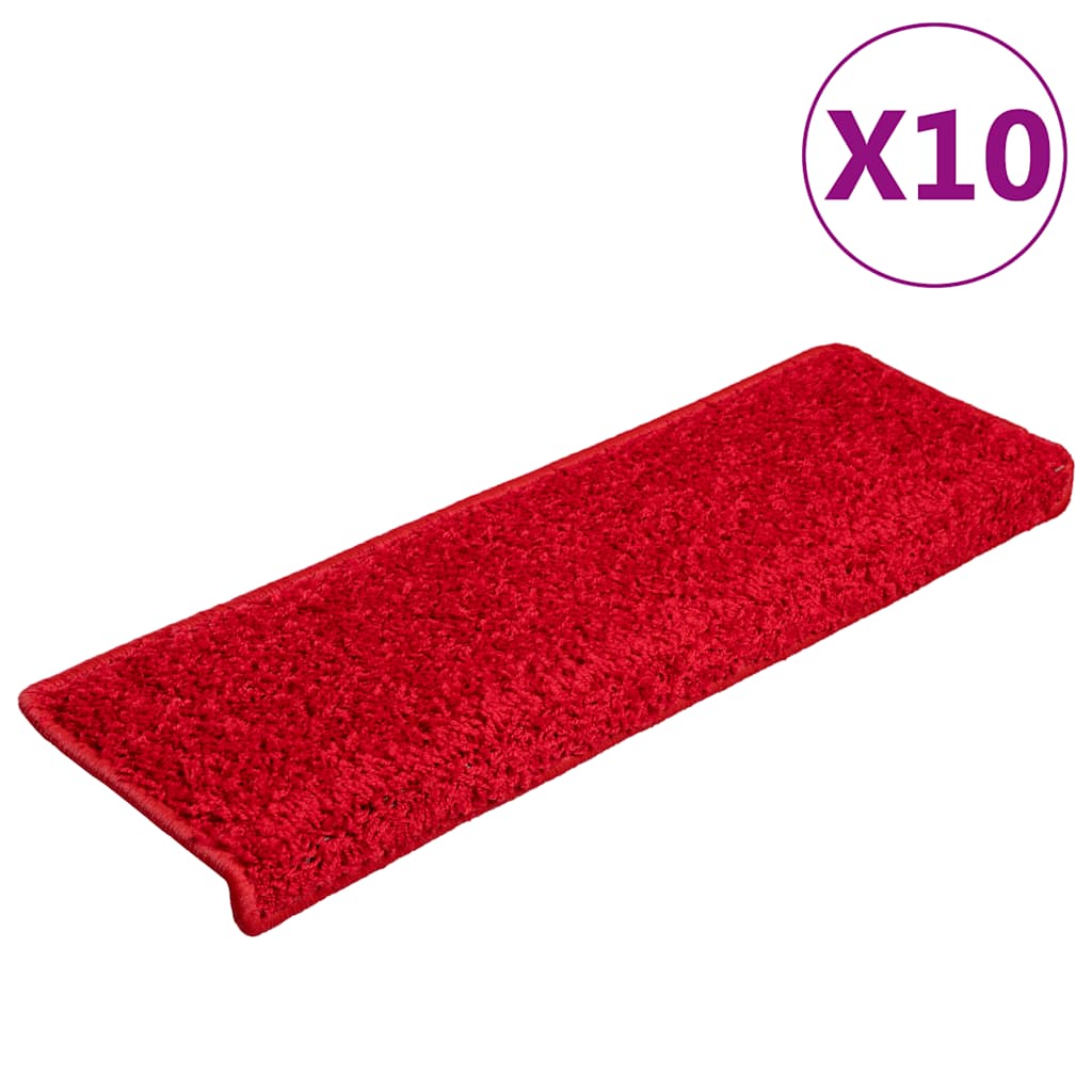 Vetonek Alfombrilla escalera 20 uds 65x21x4 cm rojo