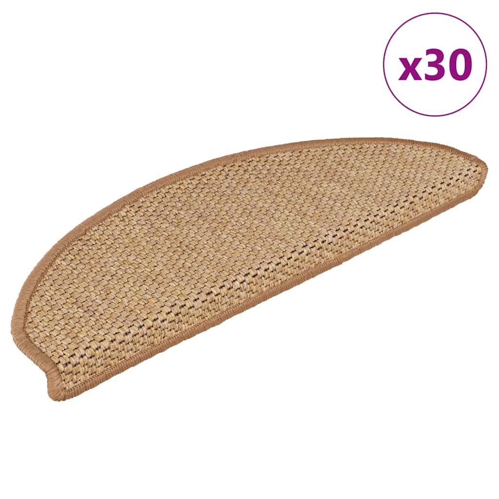 Vetonek Alfombra autoadhesiva escalera sisal 30 uds 65x21x4 cm sisal