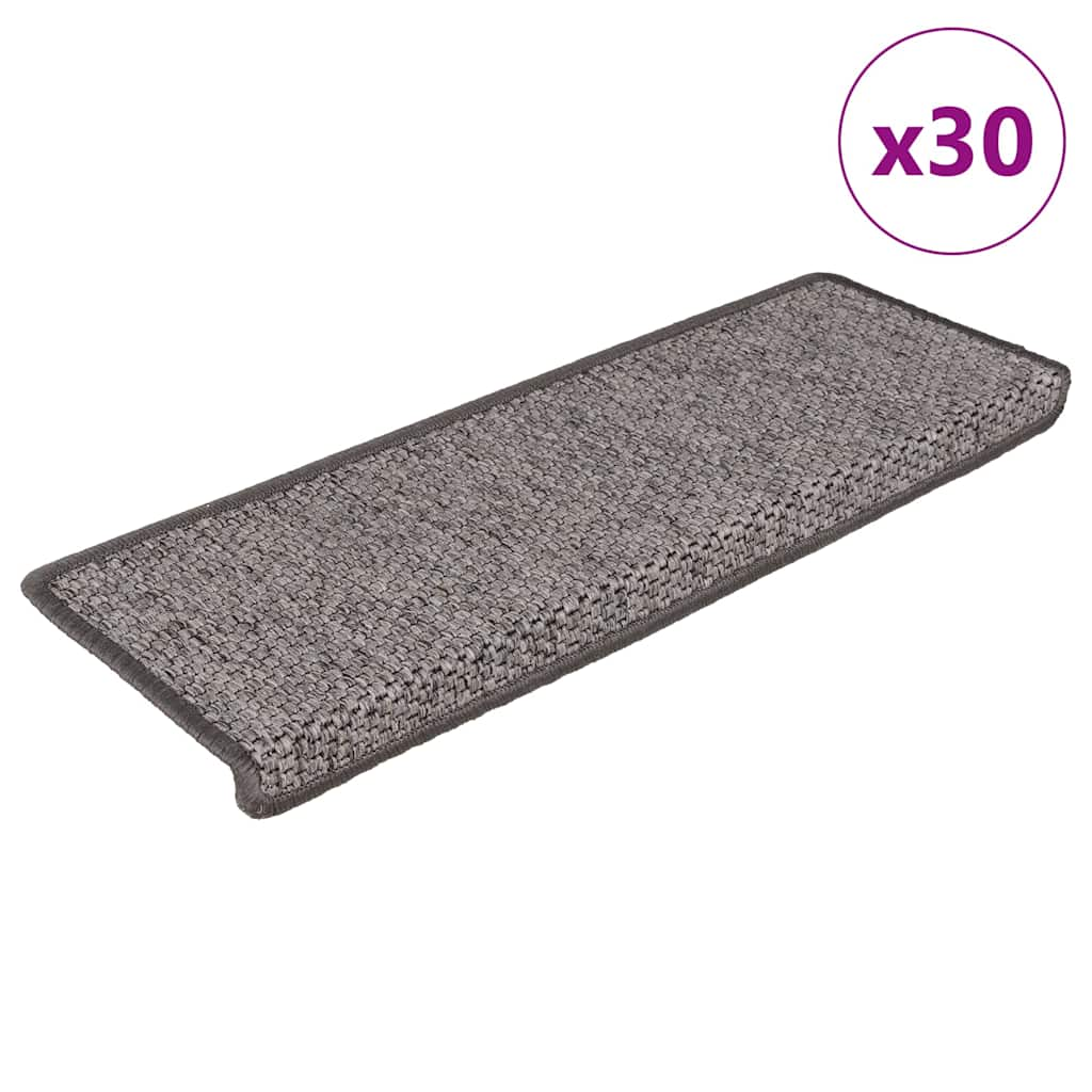 Vetonek Alfombra autoadhesiva escalera sisal 30 uds Grey and Beige