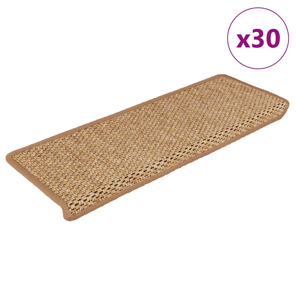 Vetonek Alfombra autoadhesiva escalera sisal 30 uds 65x21x4 cm Orange