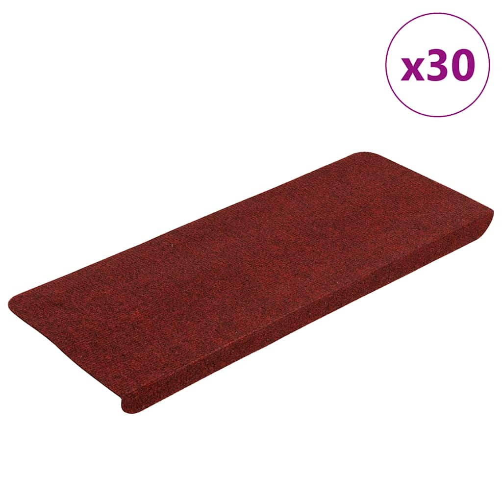 Vetonek Alfombrilla autoadhesiva escalera 30 uds rojo 65x24,5x3,5 cm