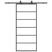 Vetonek Puerta corredera con set herrajes negro 90x205 cm vidrio ESG