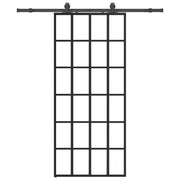 Vetonek Puerta corredera con set herrajes negro 90x205 cm vidrio ESG