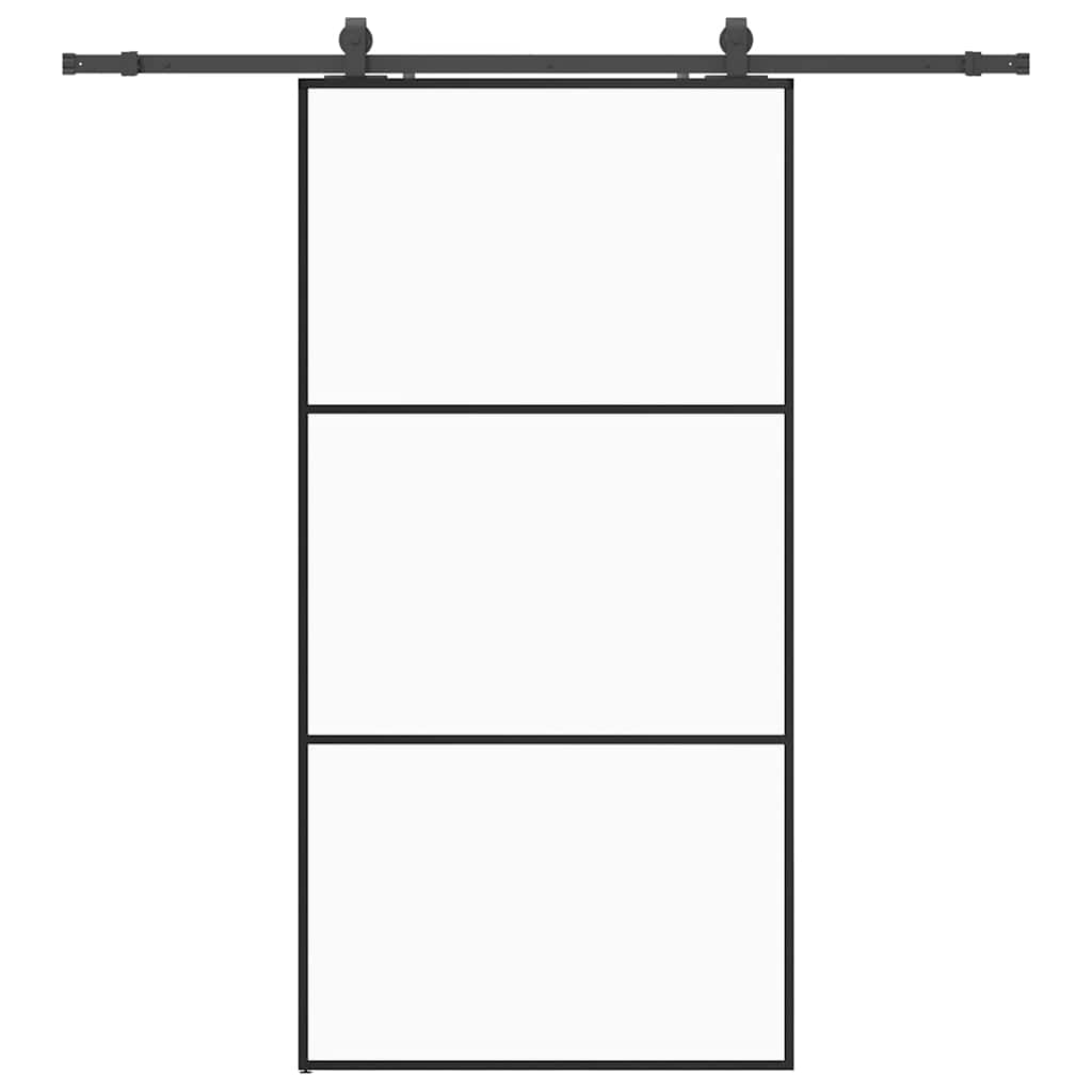 Sliding door with black hardware 102x205 cm ESG glass 