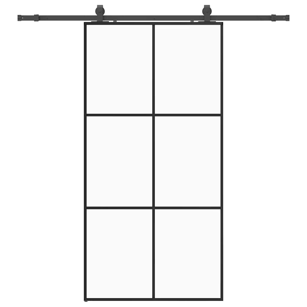 Sliding door with black hardware 102x205 cm ESG glass 