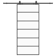 Vetonek Puerta corredera con set herrajes negro 90x205 cm vidrio ESG