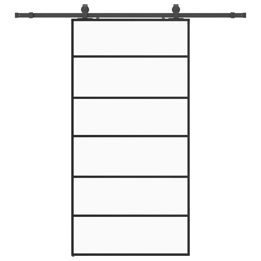 Sliding door with black hardware 102x205 cm ESG glass 