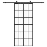 Vetonek Puerta corredera con set herrajes negro 90x205 cm vidrio ESG