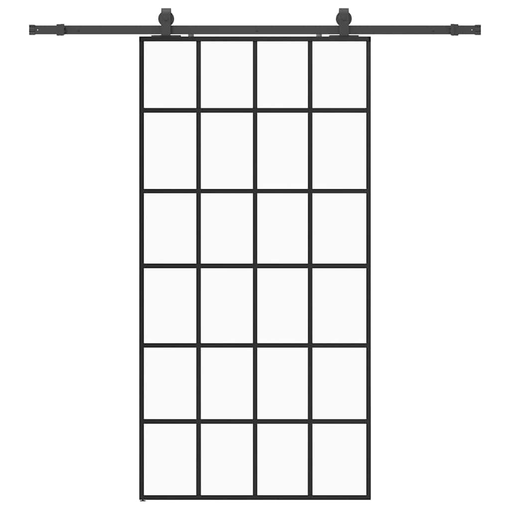 Sliding door with black hardware 102x205 cm ESG glass 