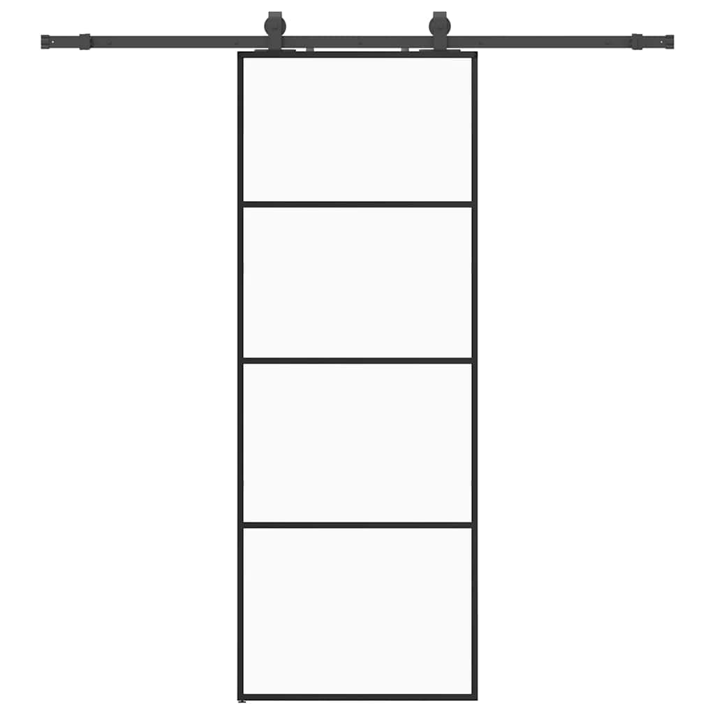 Sliding door with black hardware set 76x205 cm ESG glass 