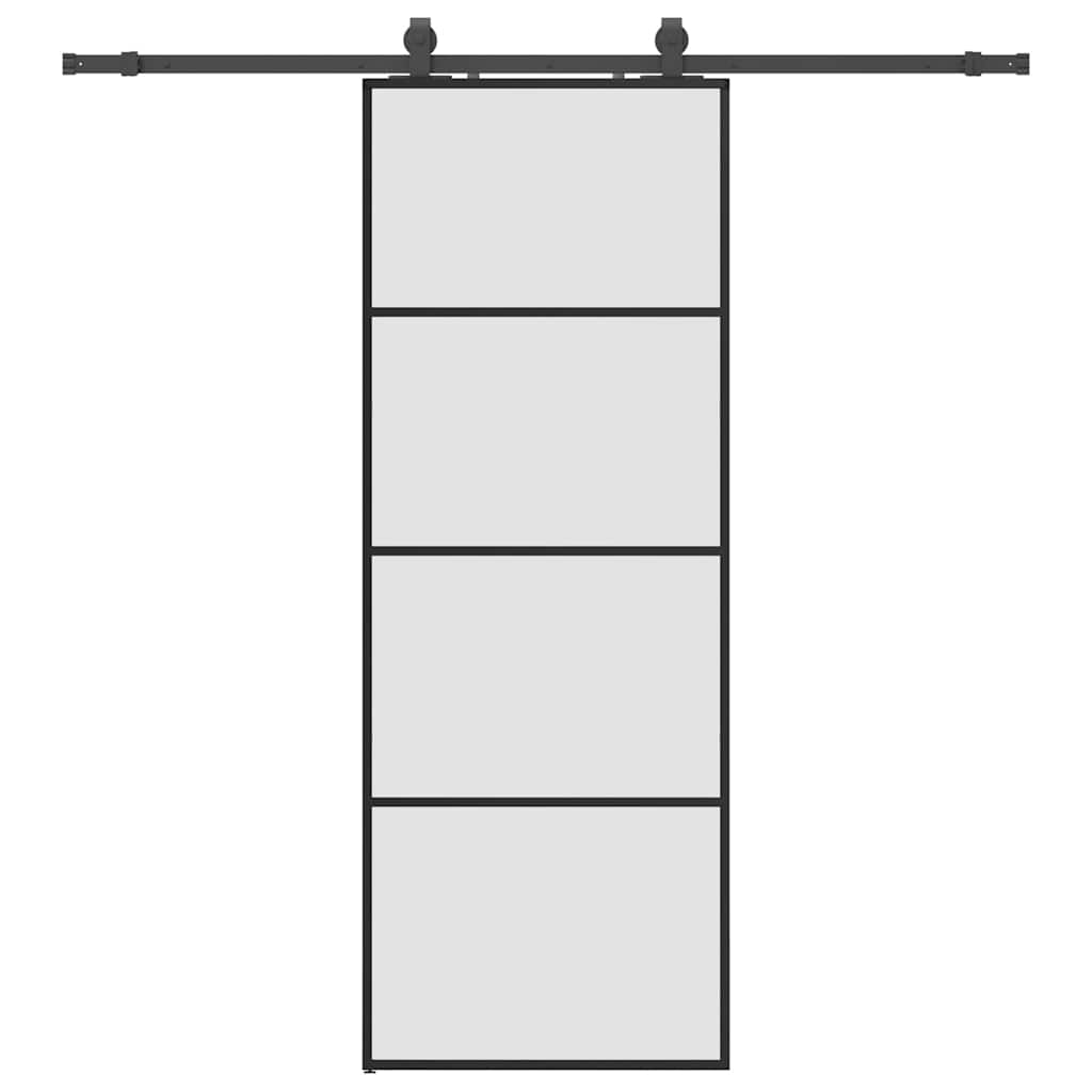 Sliding door with black hardware set 76x205 cm ESG glass 