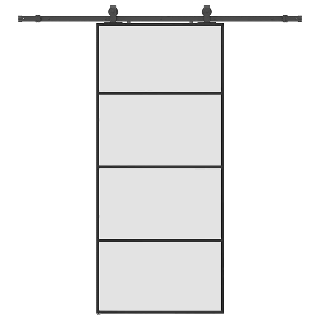 Sliding door with black hardware set 90x205 cm ESG glass 