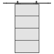 Vetonek Puerta corredera set herrajes negra 102,5x205 cm ESG vidrio