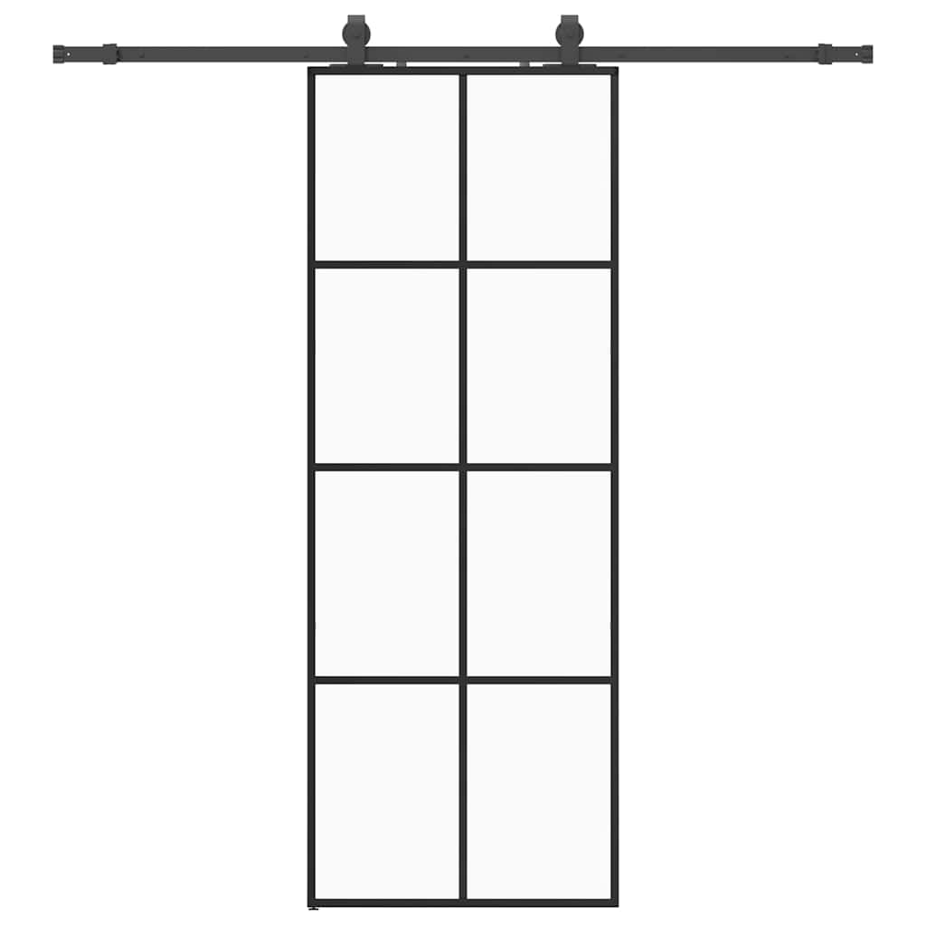Sliding door with black hardware set 76x205 cm ESG glass 