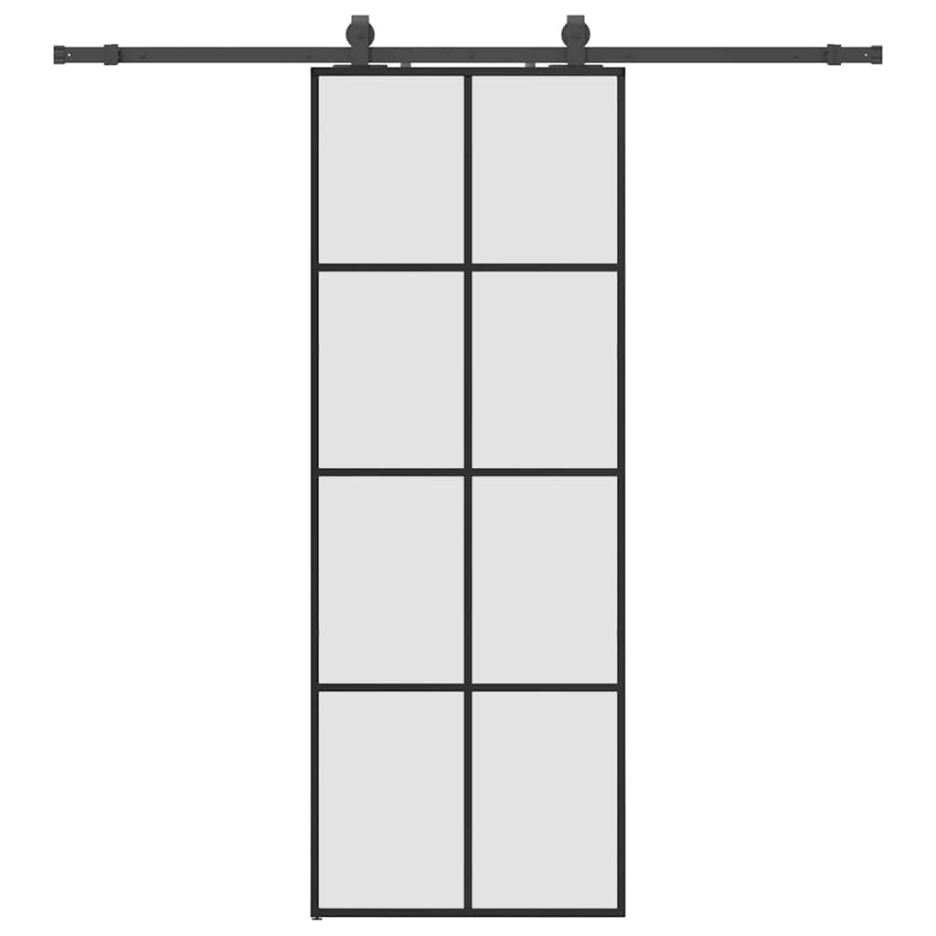 Sliding door with black hardware set 76x205 cm ESG glass 