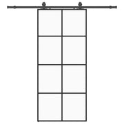 Vetonek Puerta corredera con set herrajes negro 90x205 cm vidrio ESG