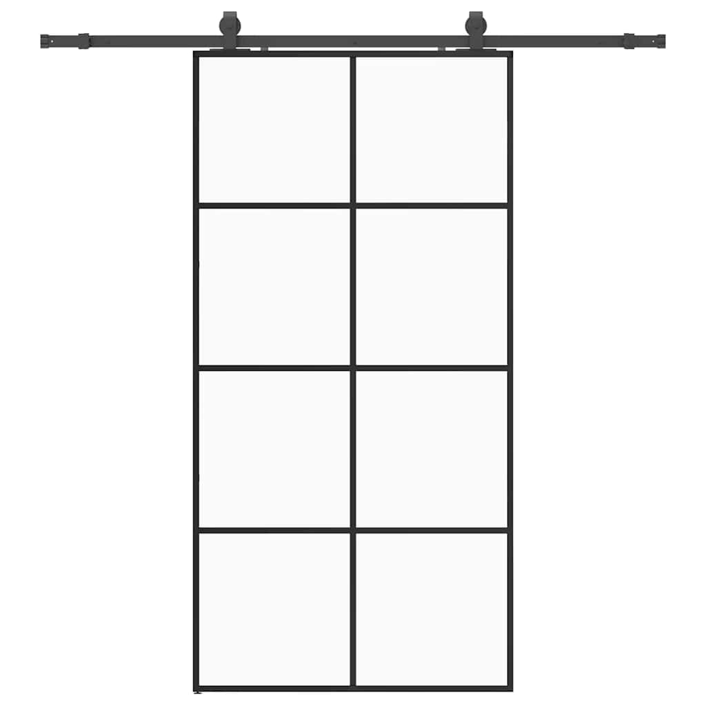 Sliding door set with black hardware 102.5x205 cm ESG glass 