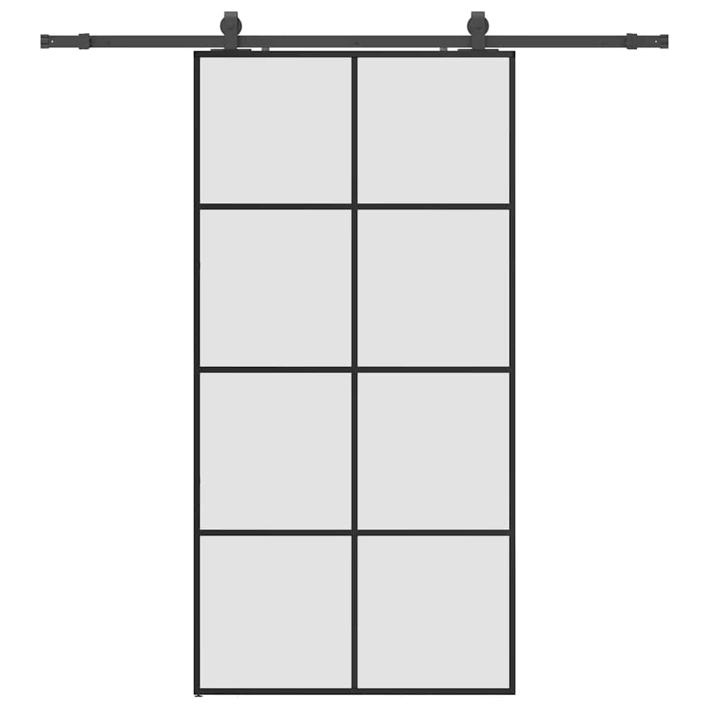 Sliding door set black hardware 102.5x205 cm ESG glass 