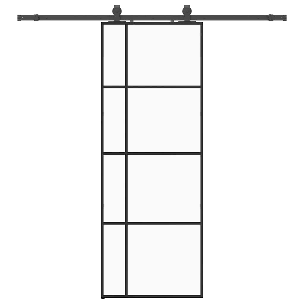 Sliding door with black hardware set 76x205 cm ESG glass 