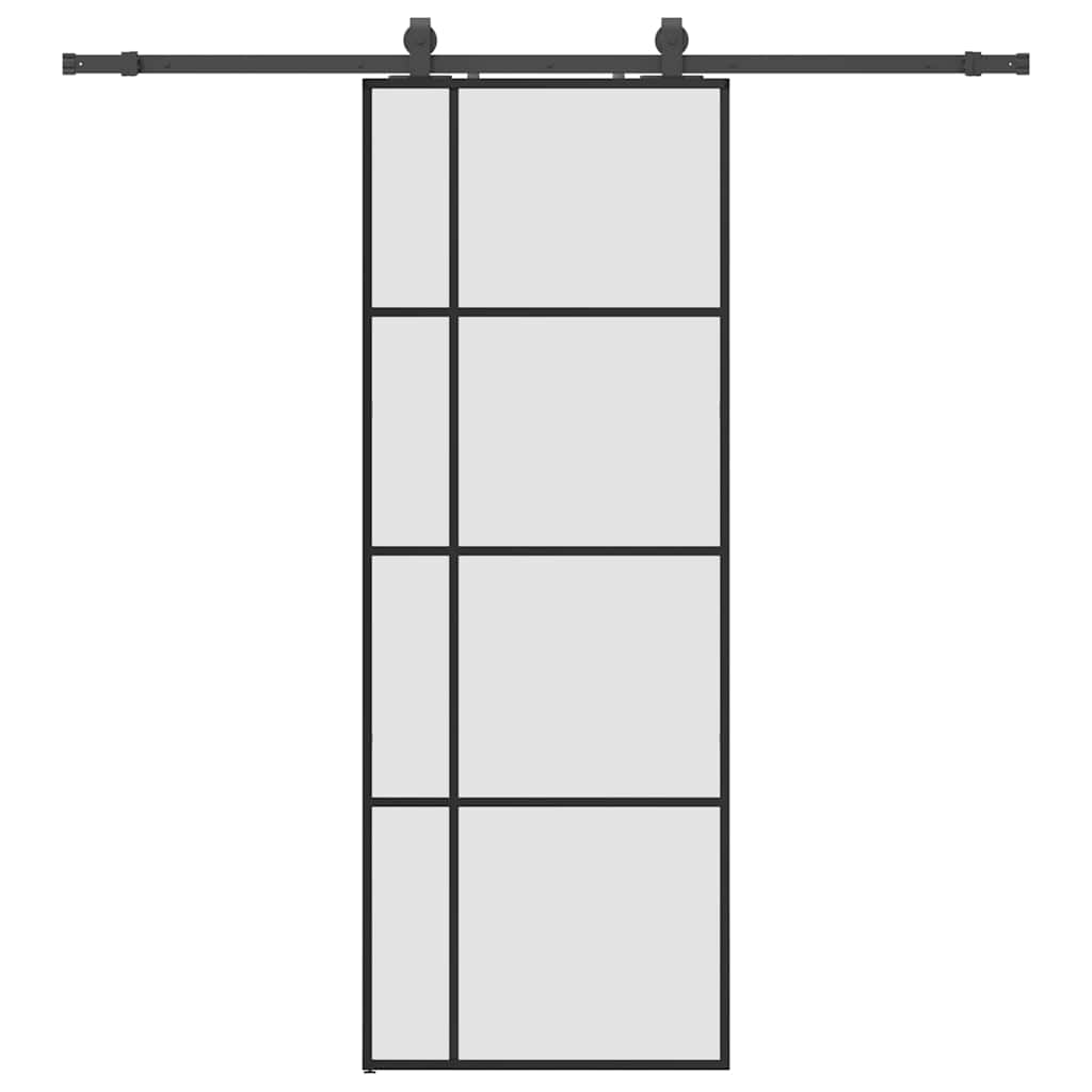 Sliding door with black hardware set 76x205 cm ESG glass 